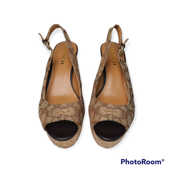 Coach Cork Wedge Platform Heels Size 10, only worn twice, in perfect condition❤️ - Picture 4 of 7